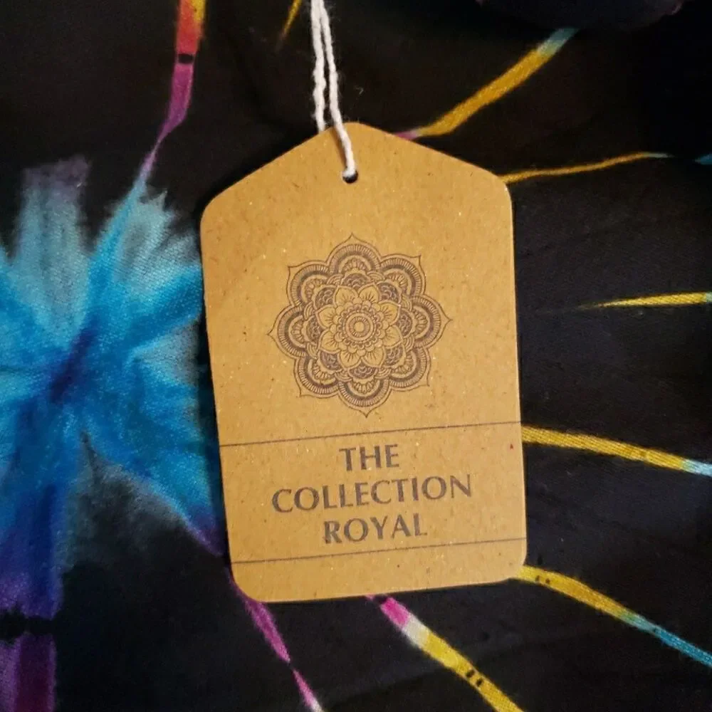 Tie Dye Crossbody Hobo Bag Rainbow Spiral Fabric Festival Purse Handmade Nepal - Picture 9 of 13